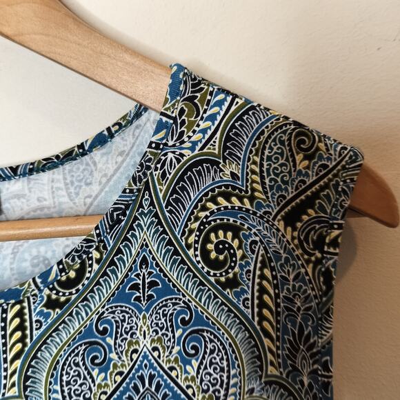 J Jill Wearever Collection Tunic Tank Top Floral Paisley - Picture 8 of 11